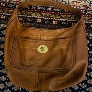 Brown Coach Leather hobo bag